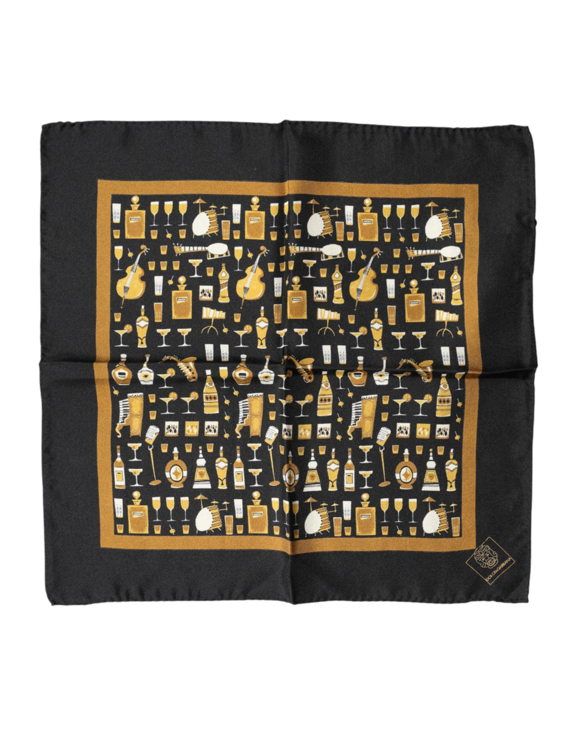 Black Jazz Club Square Handkerchief Scarf