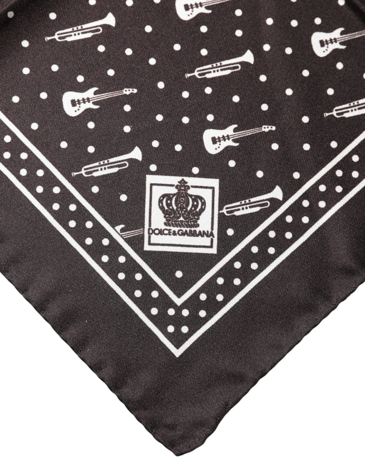 Black Guitar Trumpet Men Handkerchief Scarf