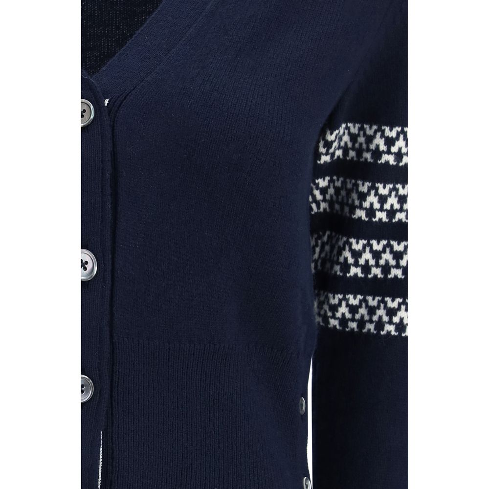 Blue Fleece Wool Cardigan