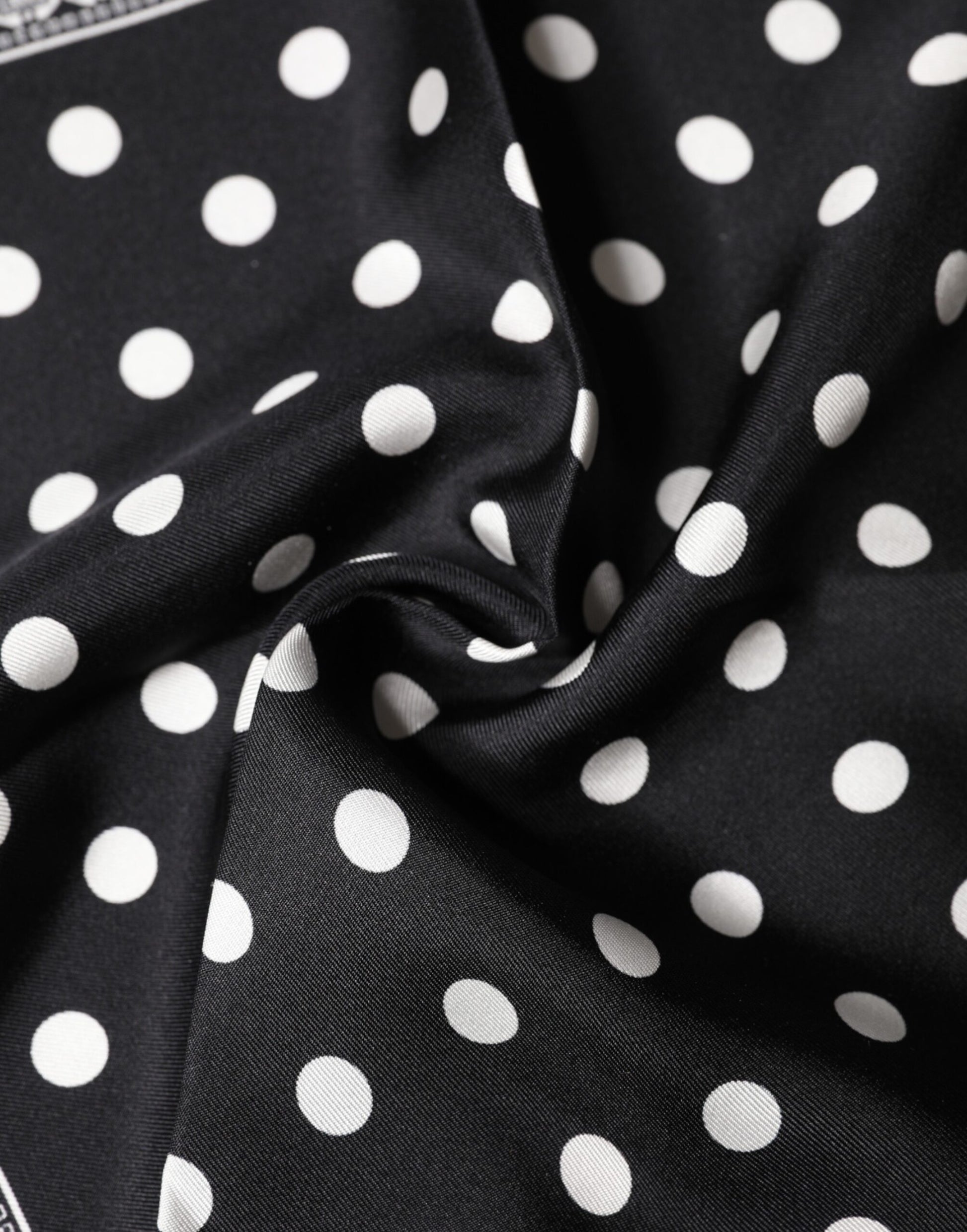 Black Polka Dot Square Handkerchief Scarf