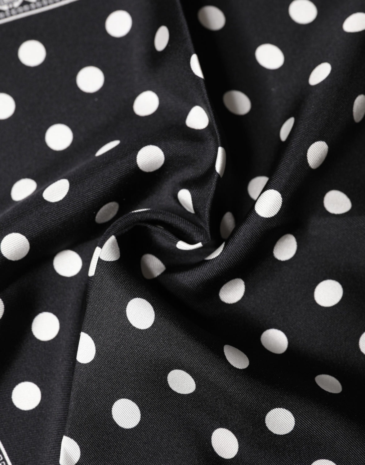 Black Polka Dot Square Handkerchief Scarf