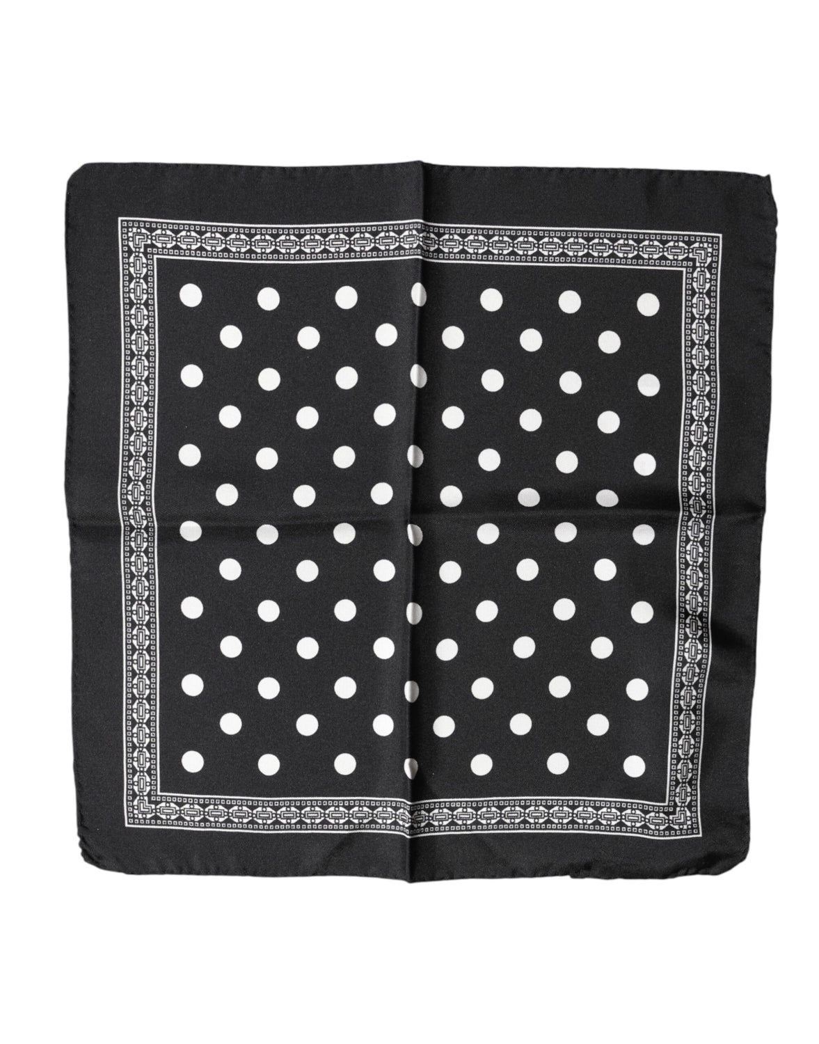 Black Polka Dot Square Handkerchief Scarf