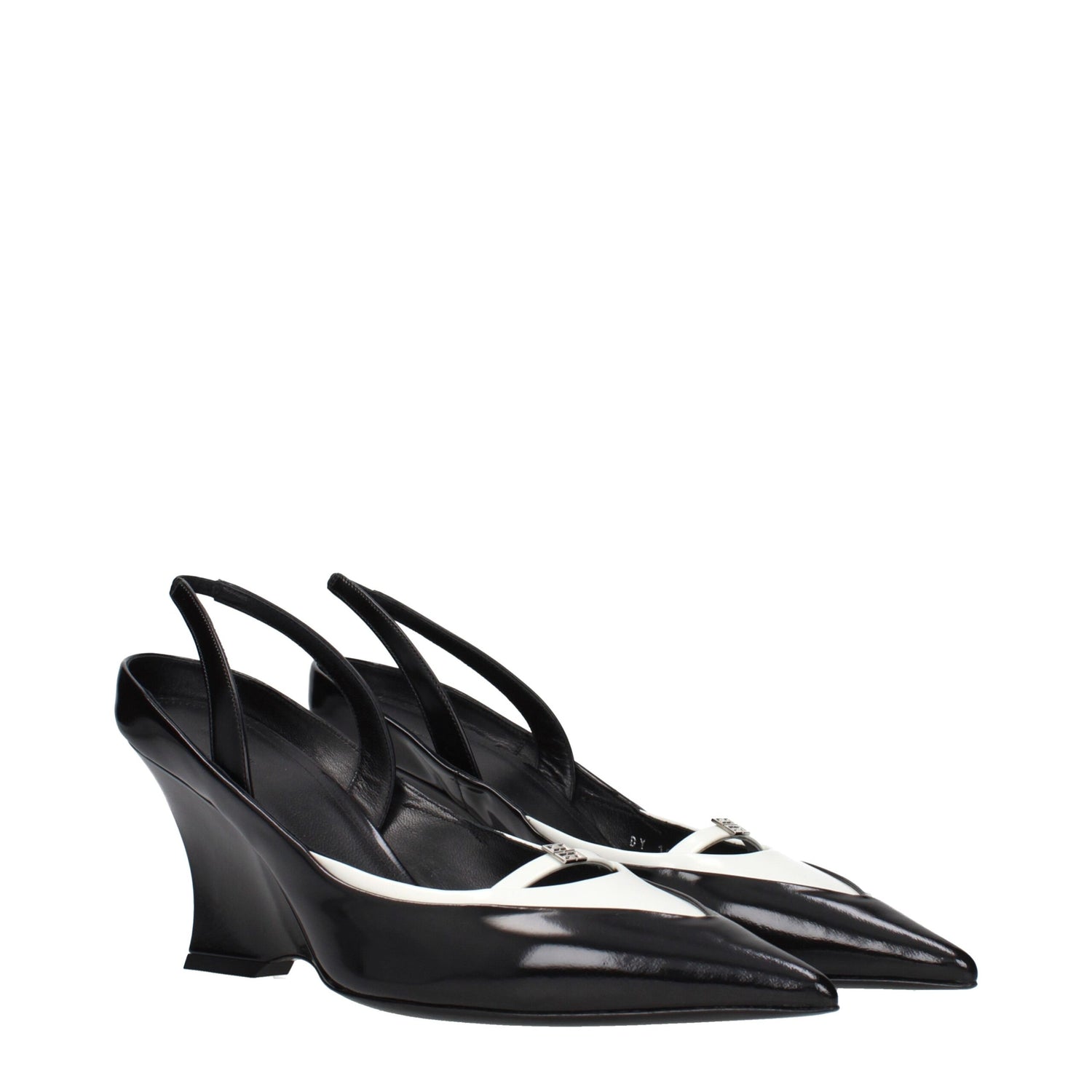 Black Leather Wedge Sandals