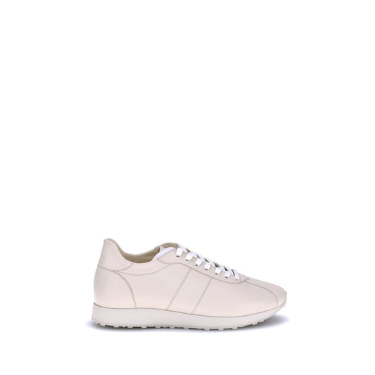 Cream Calf Leather Bos Taurus Low Top Sneakers
