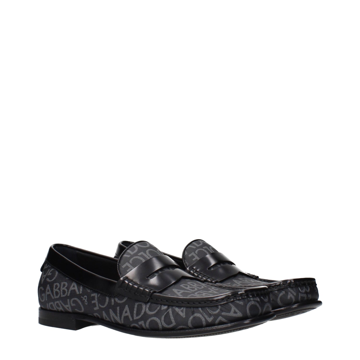 Black Fabric Slip-On Loafers