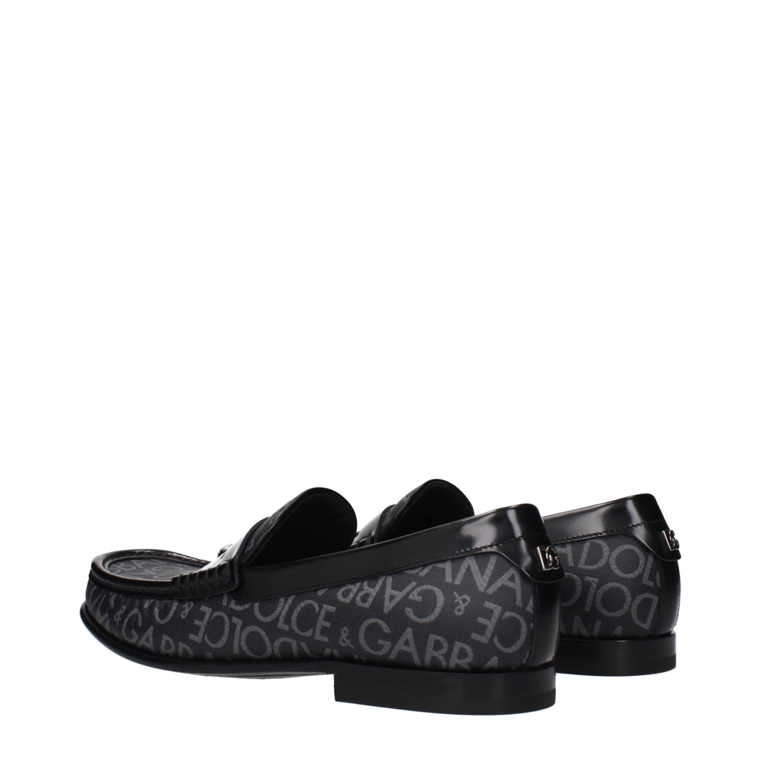 Black Fabric Slip-On Loafers