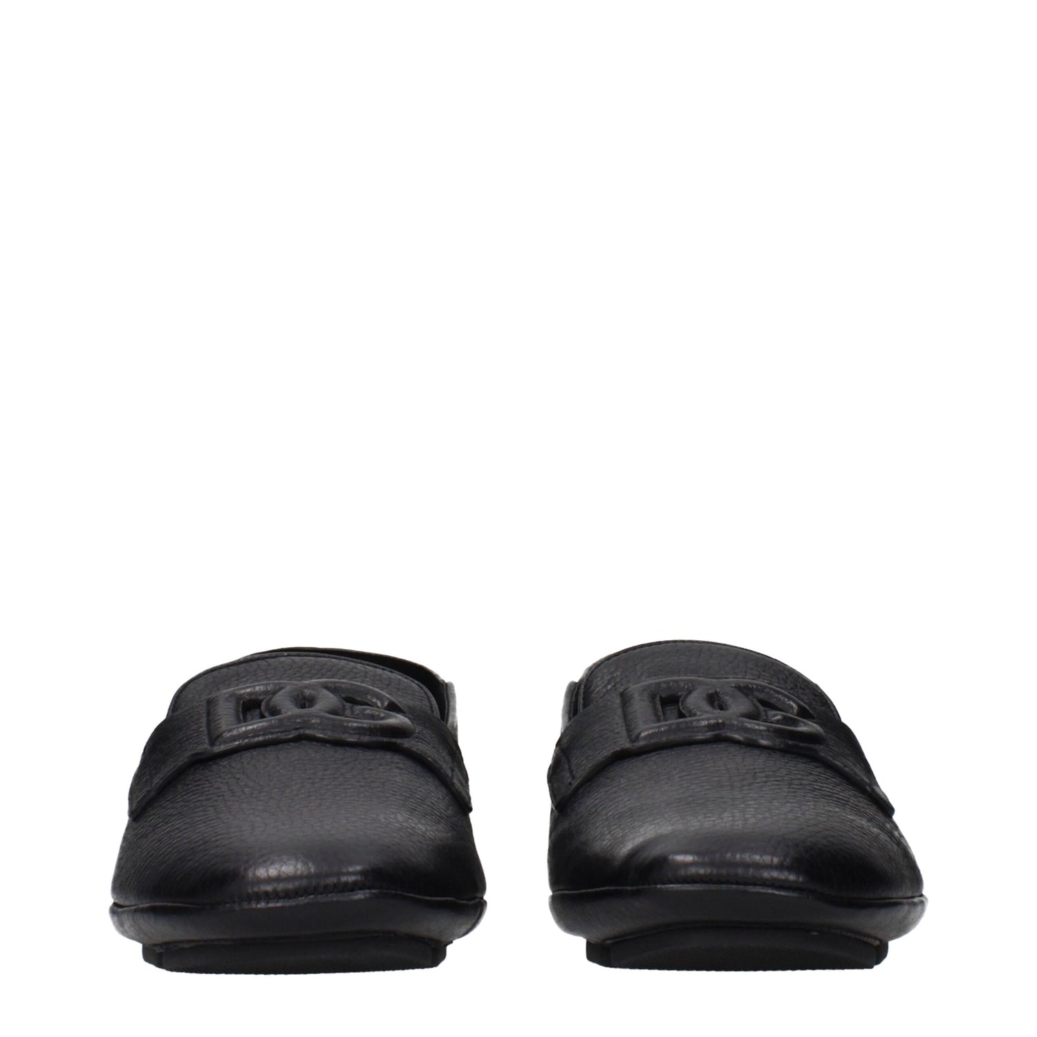 Black Leather Slip-On Loafers