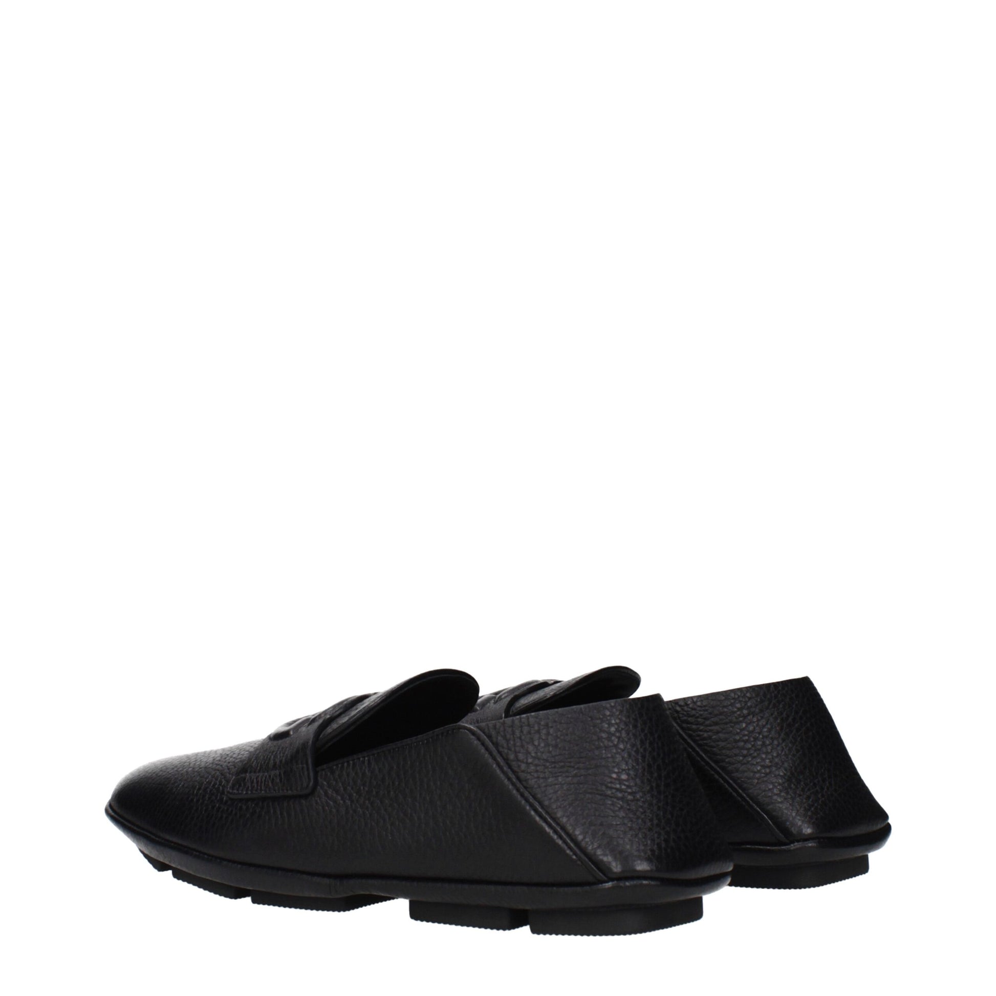 Black Leather Slip-On Loafers