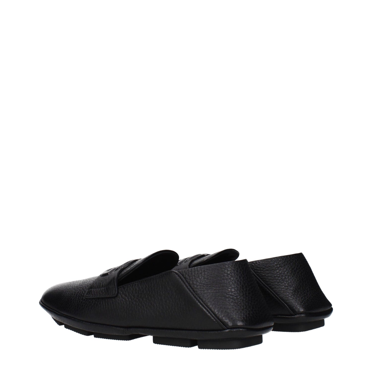 Black Leather Slip-On Loafers