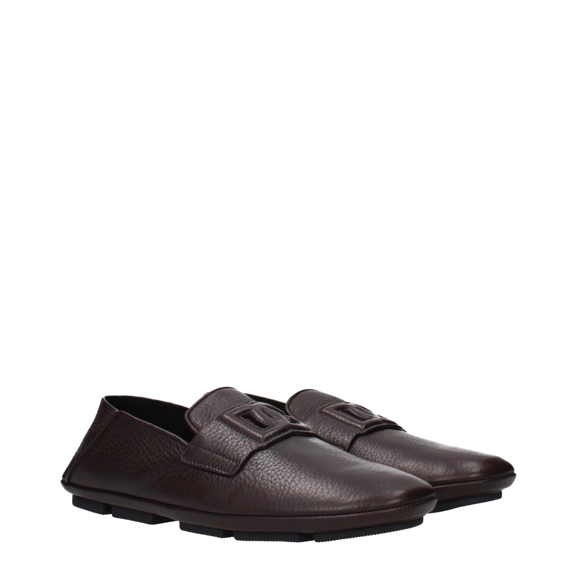 Brown Leather Slip-On Loafers