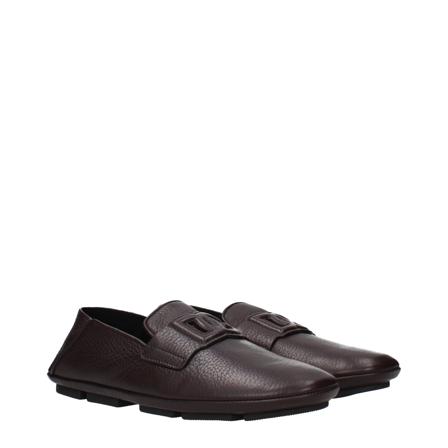 Brown Leather Slip-On Loafers