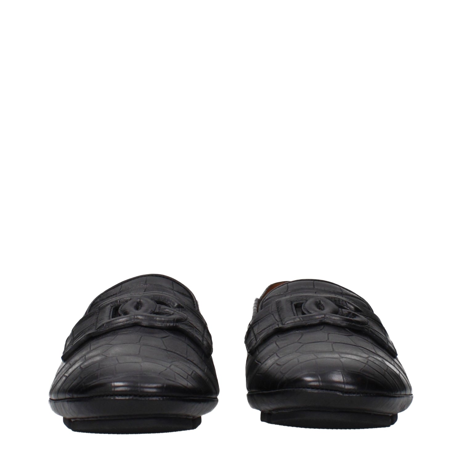 Black Leather Slip-On Loafers