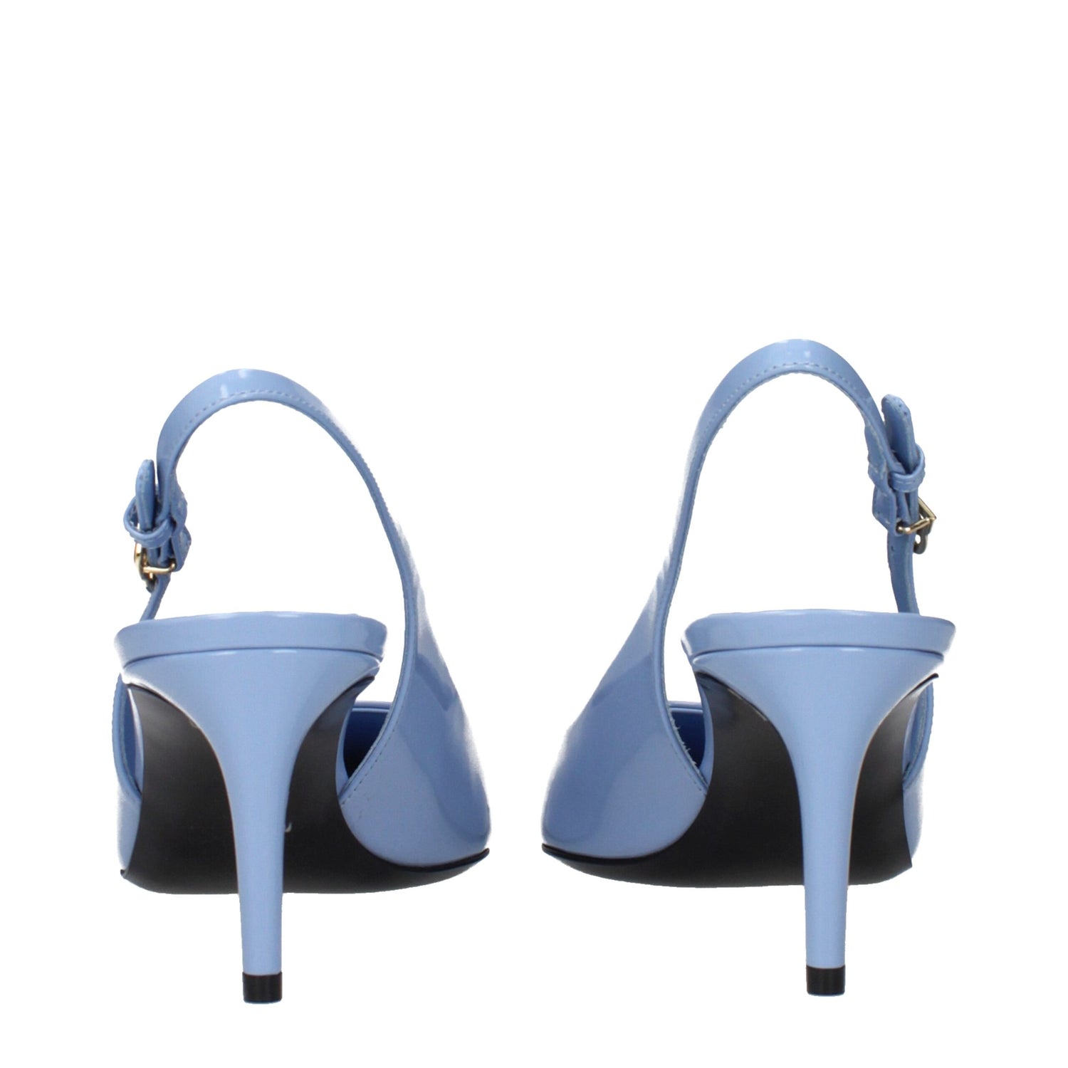 Light Blue Leather High Heel Pumps