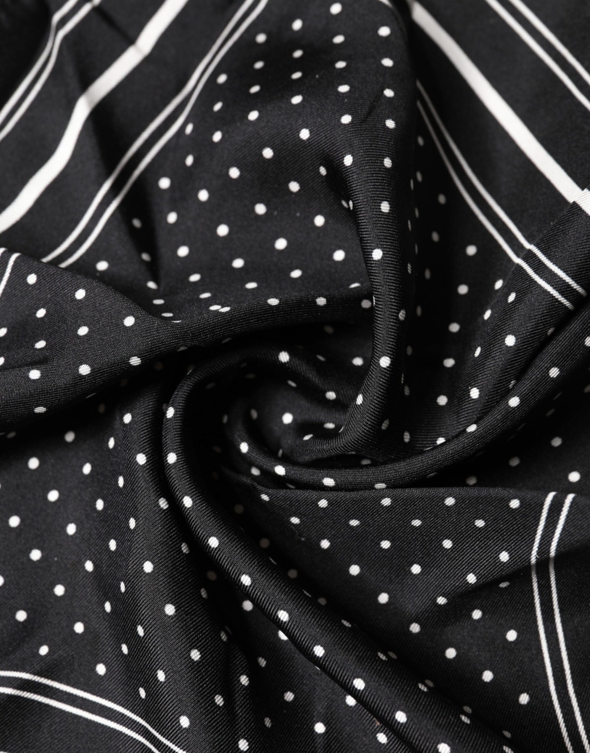 Scarf Black Poka Dot Men Square Handkerchief