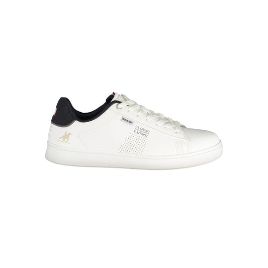 White Polyurethane Men Sneaker