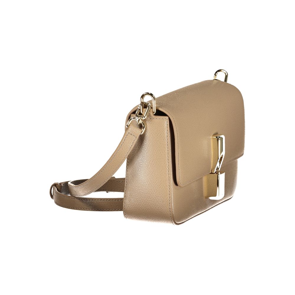 Beige Leather Women's Shoulder Bag