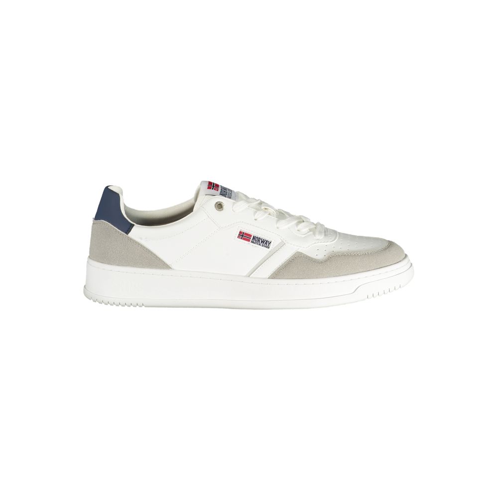 White Polyurethane Men Sneaker