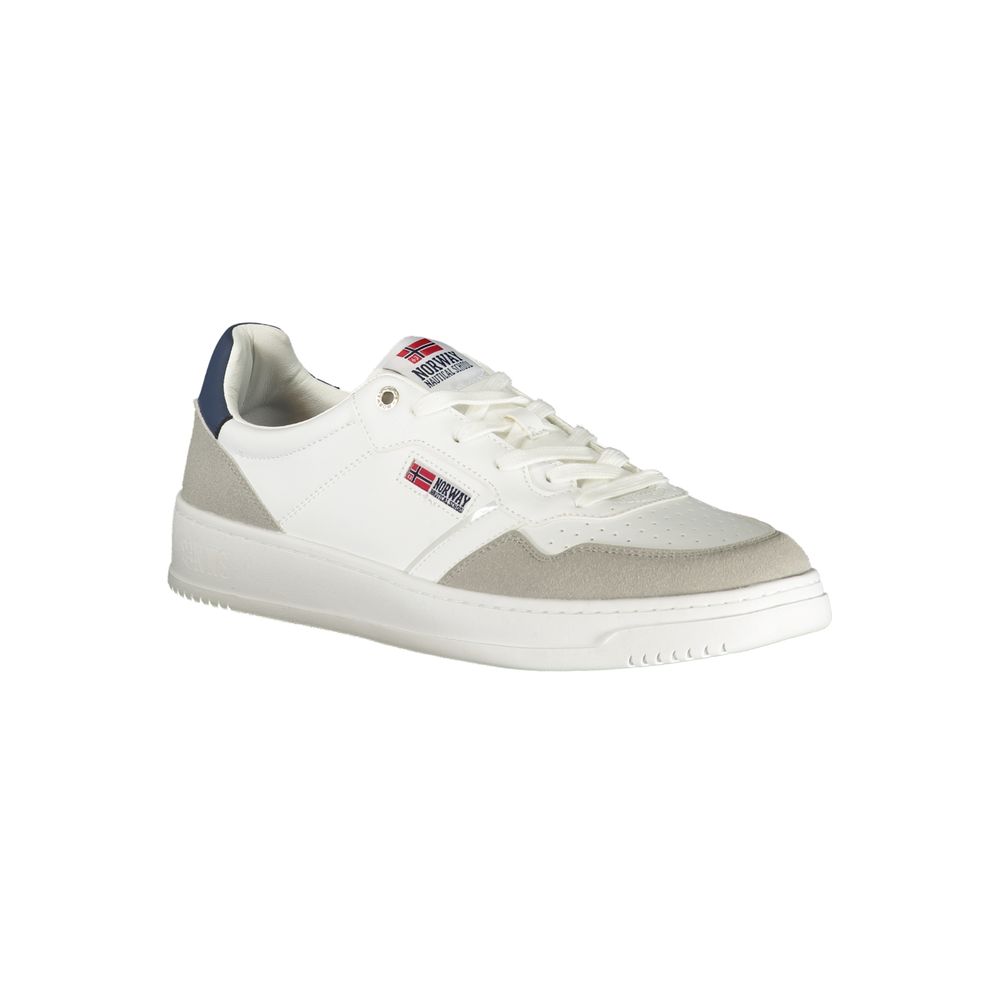White Polyurethane Men Sneaker