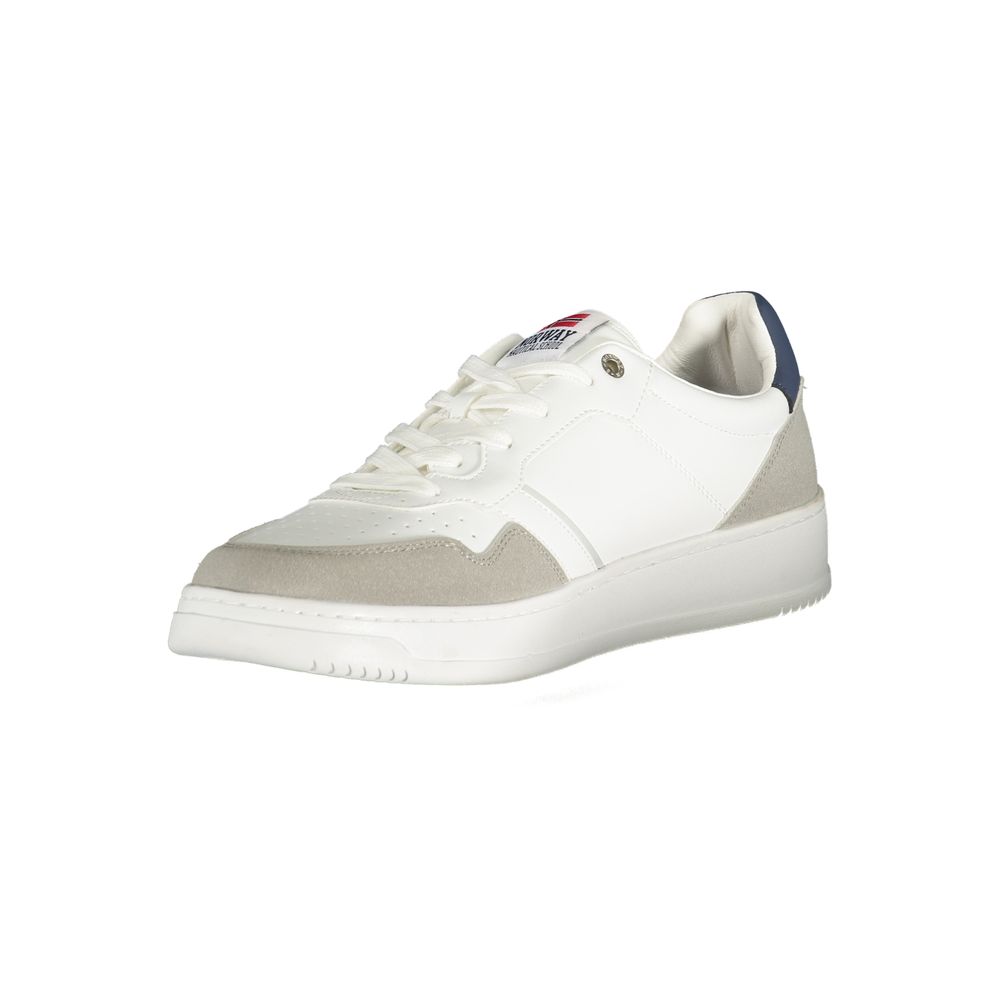 White Polyurethane Men Sneaker