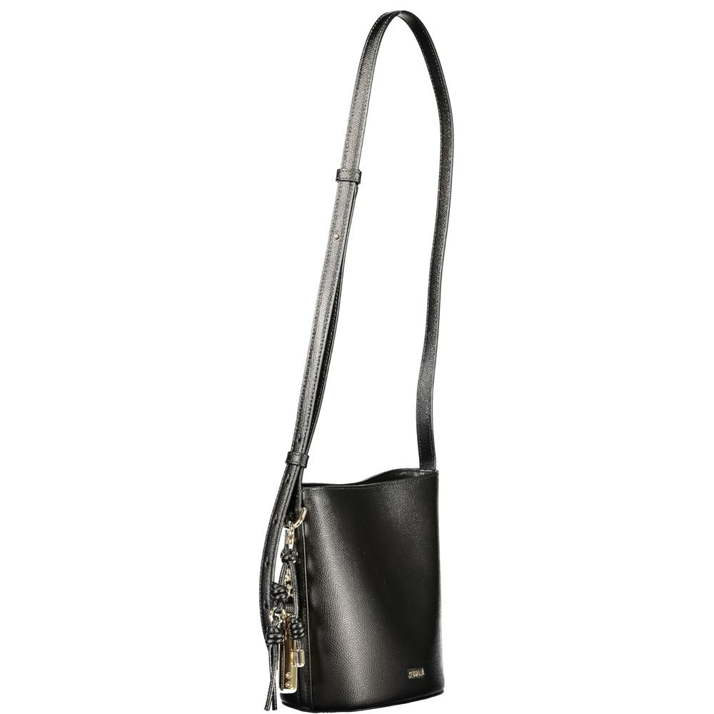 Black Leather Women Bucket Bag