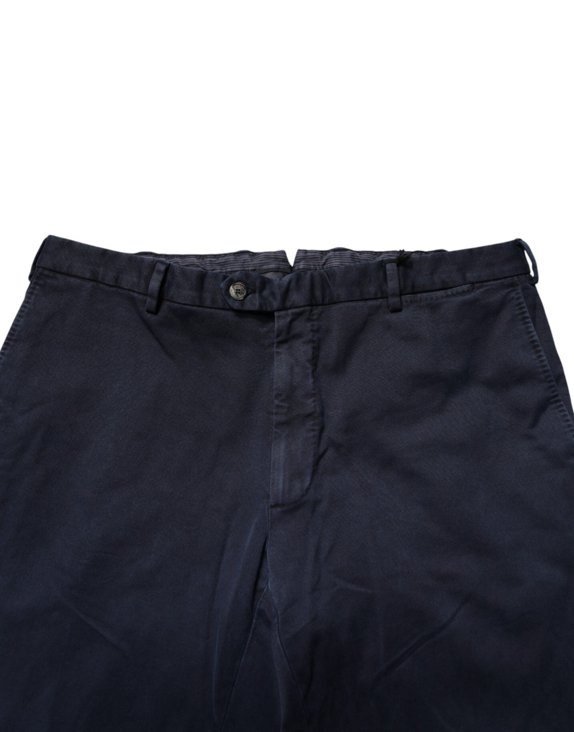 Dark Blue Mid Waist Skinny Chino Trouser Pants