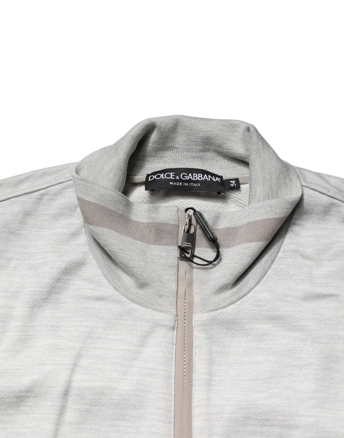 Light Gray Cotton Zipped Cardigan Sweater