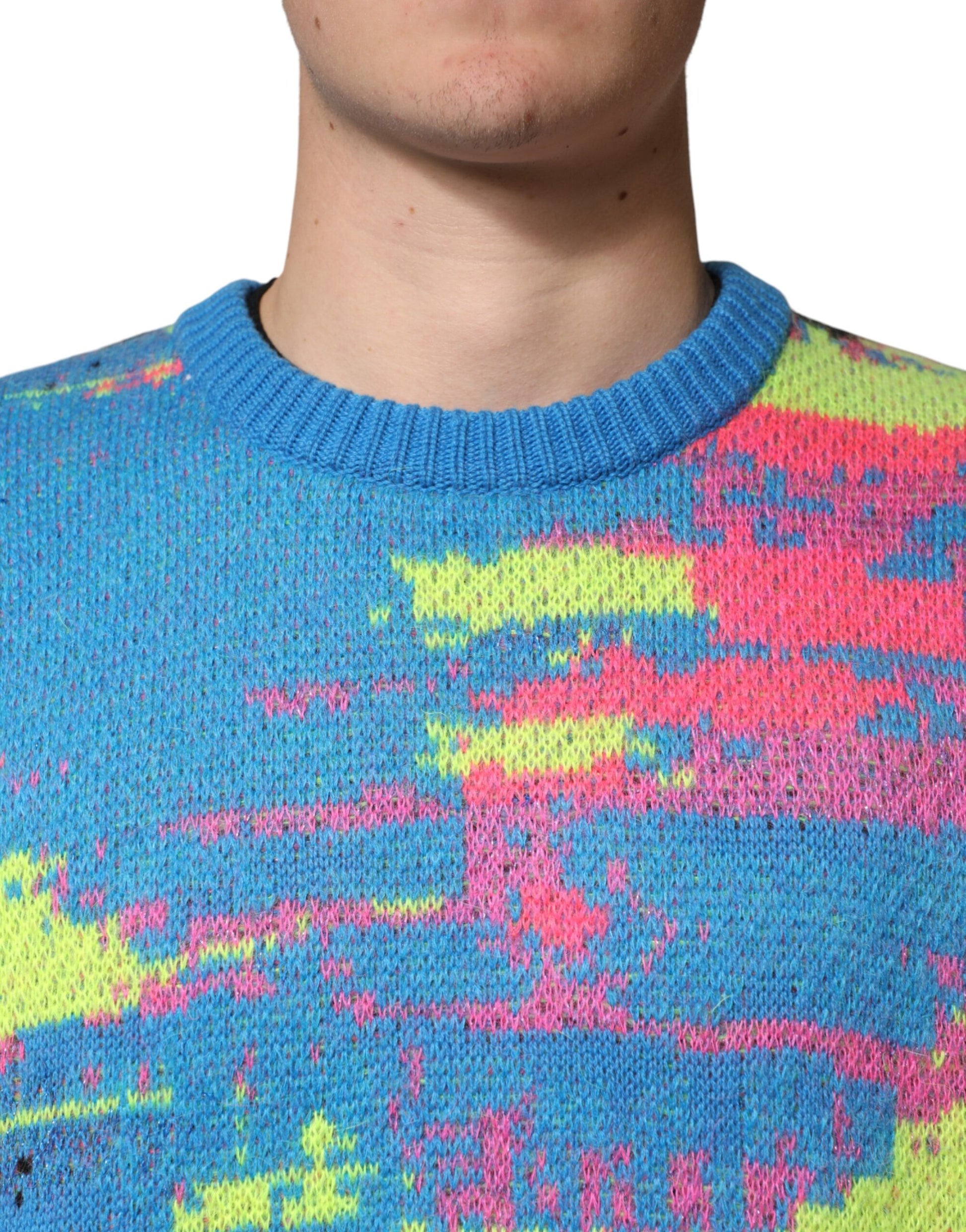 Multicolor Men Crew Neck Pullover Sweater