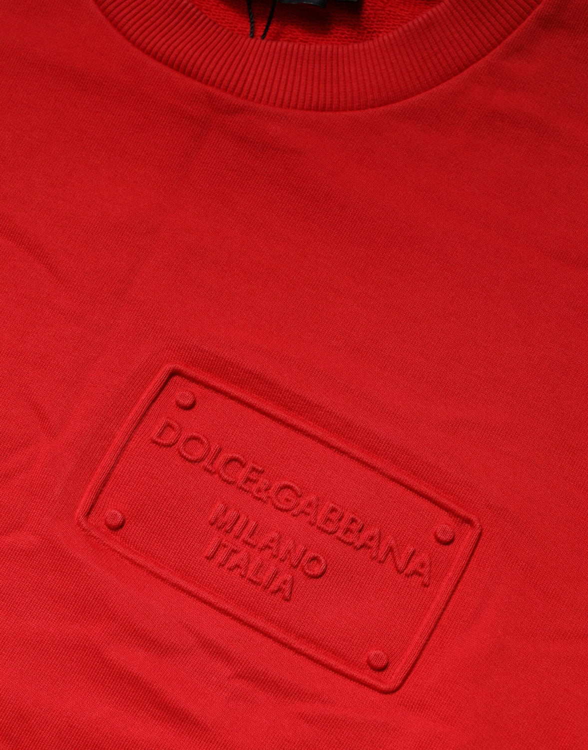 Red Logo Cotton Crew Neck Sweatshirt Sweater