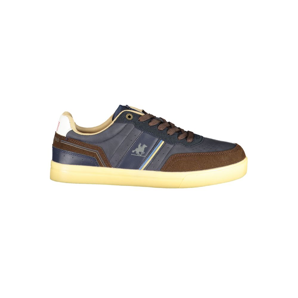 Blue Polyurethane Men Sneaker