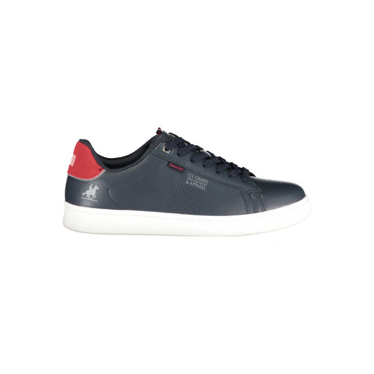 Blue Polyurethane Men Sneaker