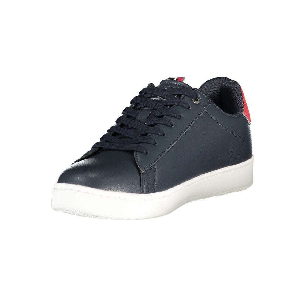 Blue Polyurethane Men Sneaker