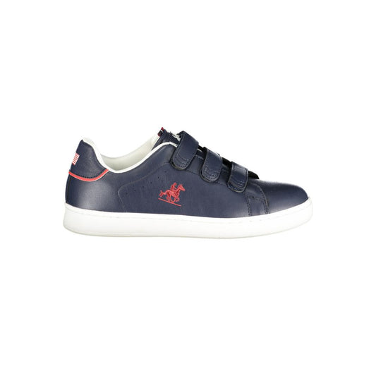 Blue Polyurethane Men Sneaker