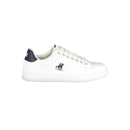 White Polyurethane Men Sneaker