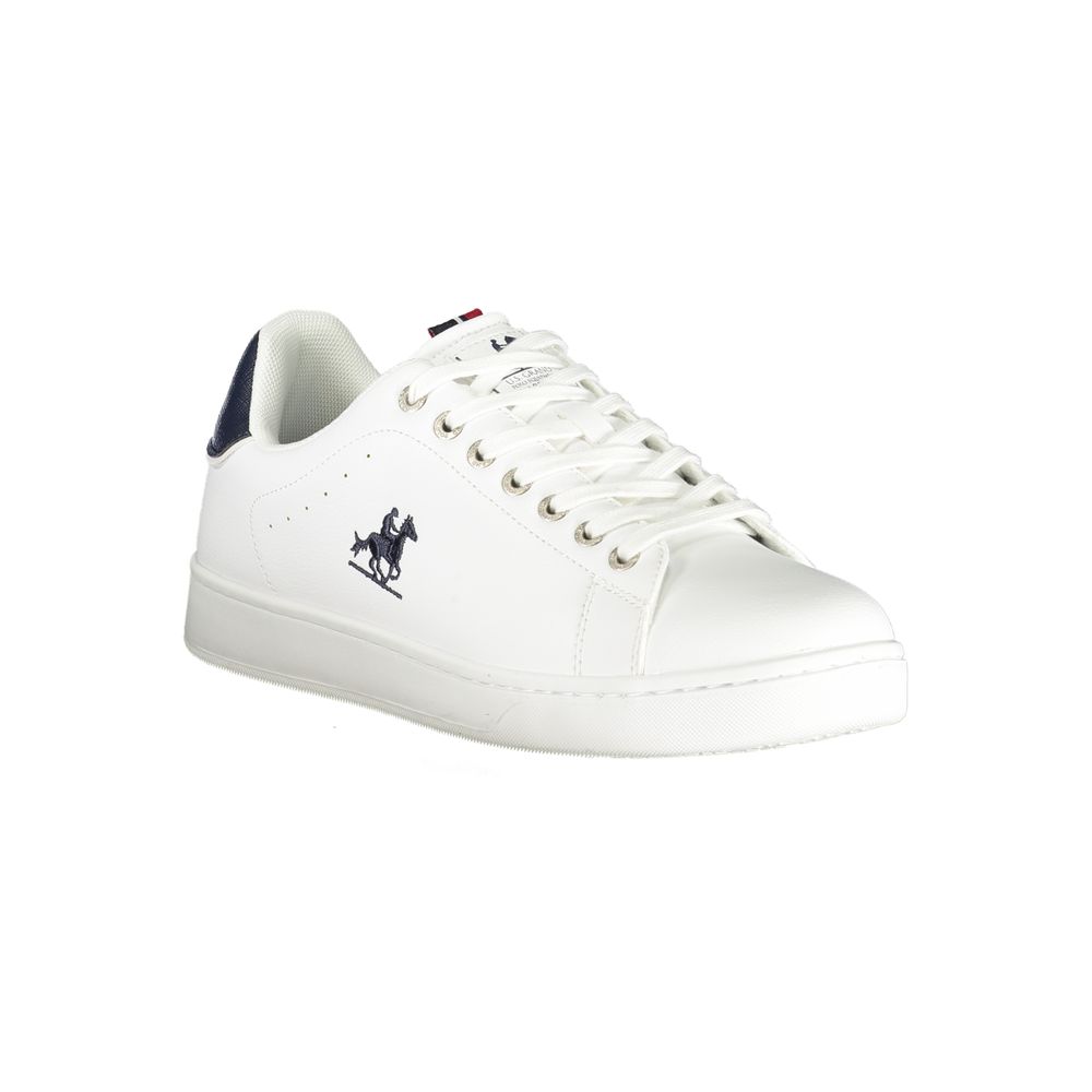 White Polyurethane Men Sneaker