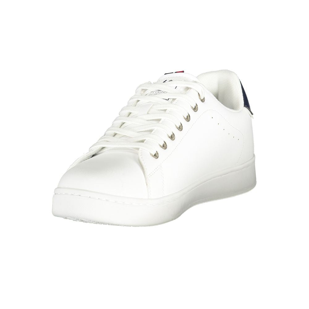 White Polyurethane Men Sneaker