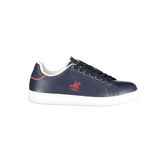 Blue Polyurethane Men Sneaker
