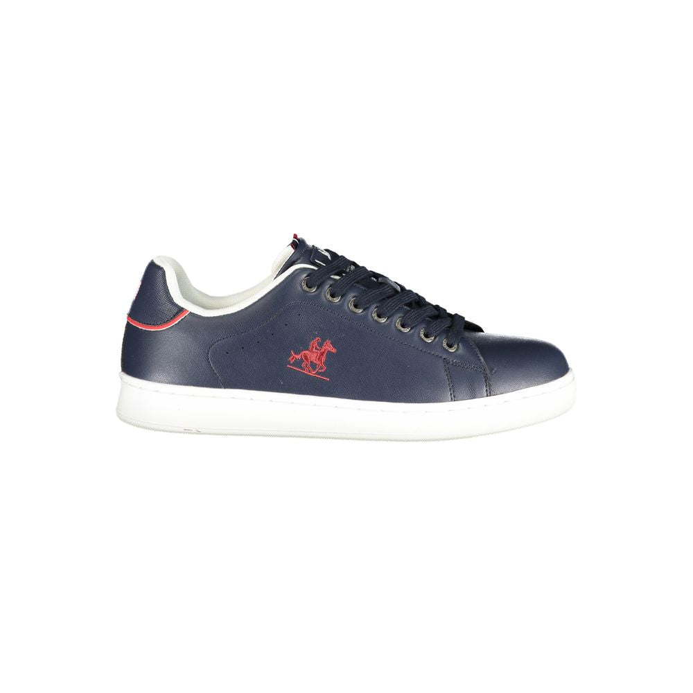 Blue Polyurethane Men Sneaker