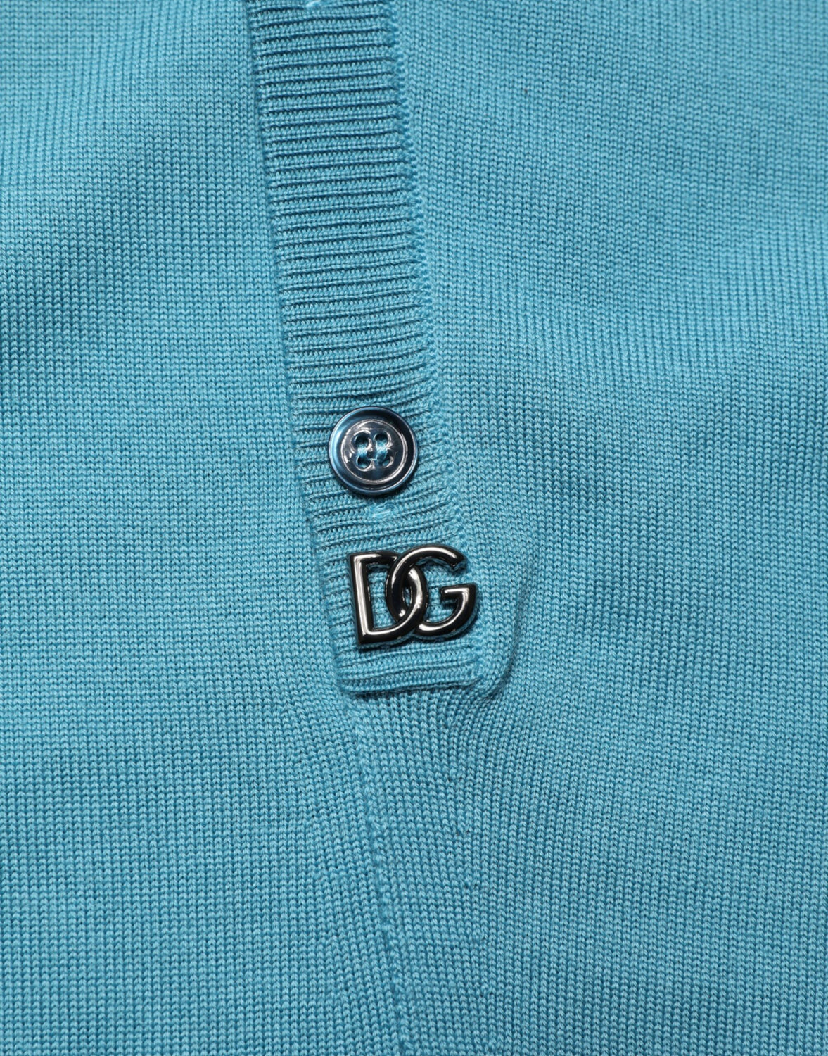 Teal Wool Collared Polo Pullover Sweater