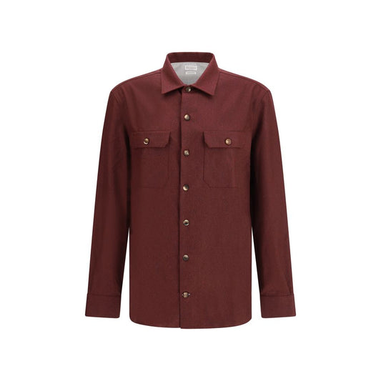 Bordeaux Fleece Wool Pattern Shirt