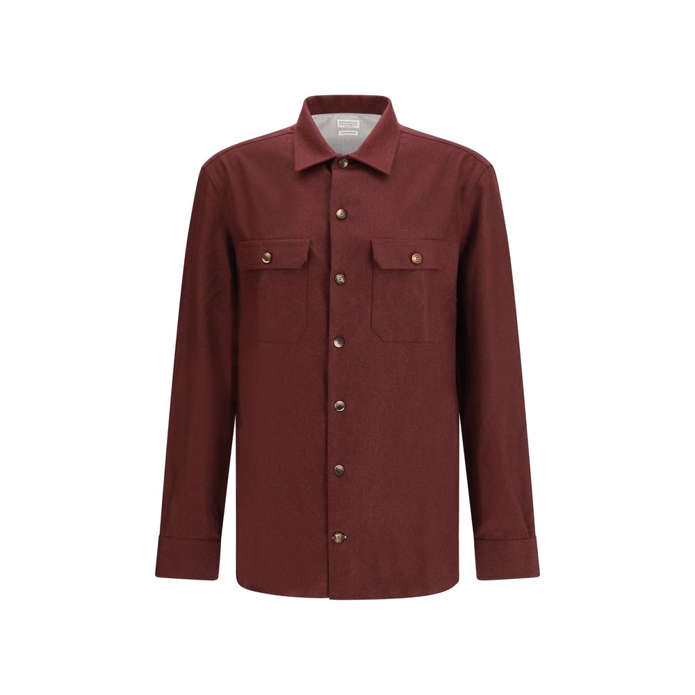 Bordeaux Fleece Wool Pattern Shirt