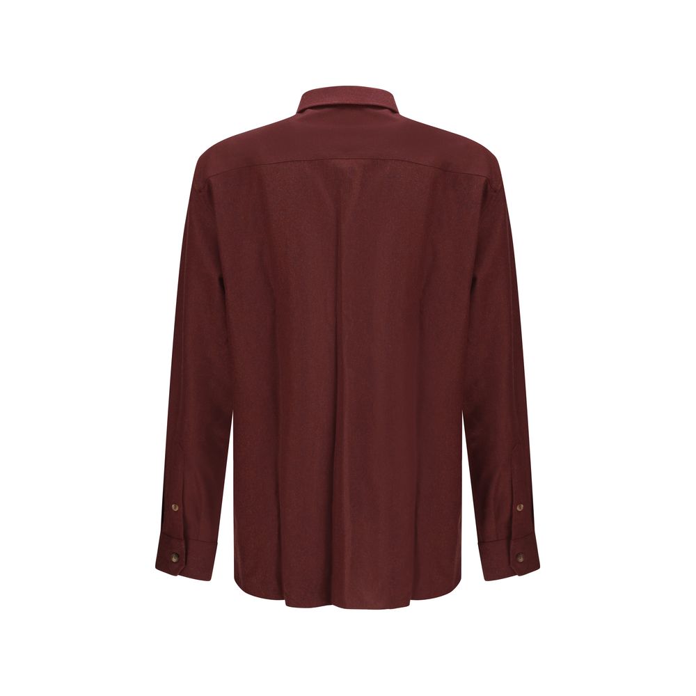Bordeaux Fleece Wool Pattern Shirt