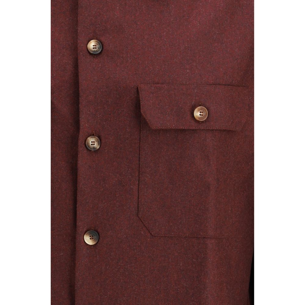Bordeaux Fleece Wool Pattern Shirt