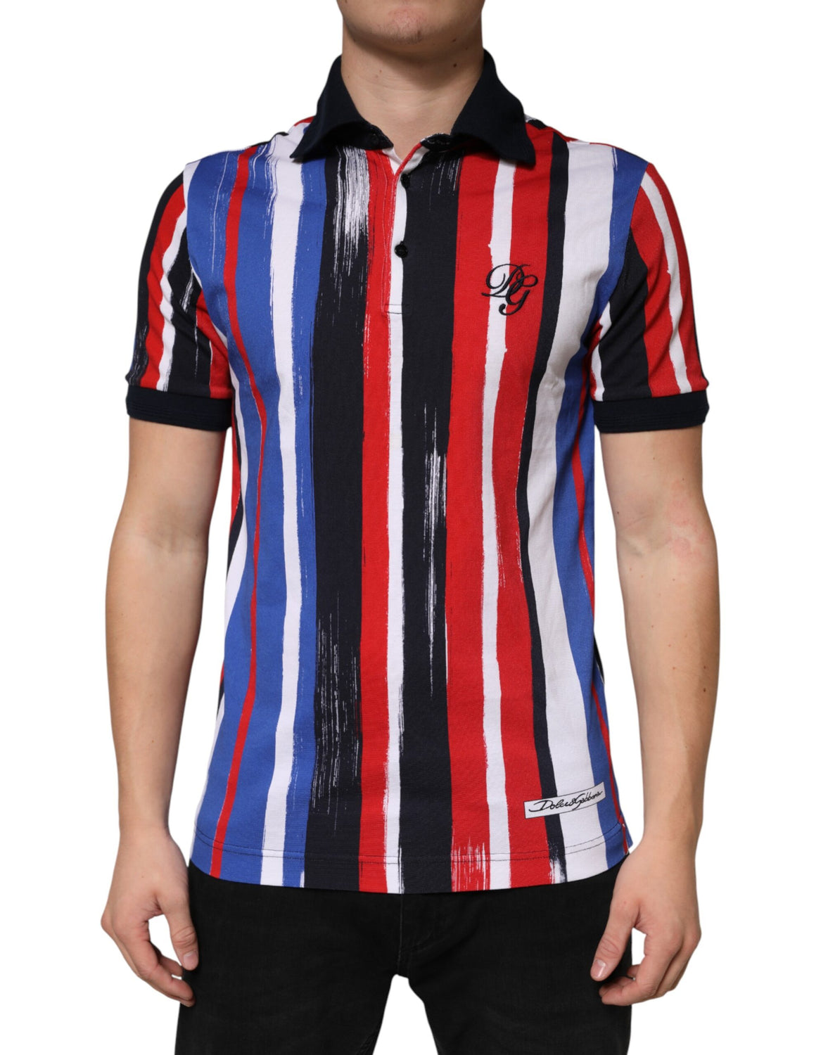 Multicolor Stripes Cotton Men Polo T-shirt
