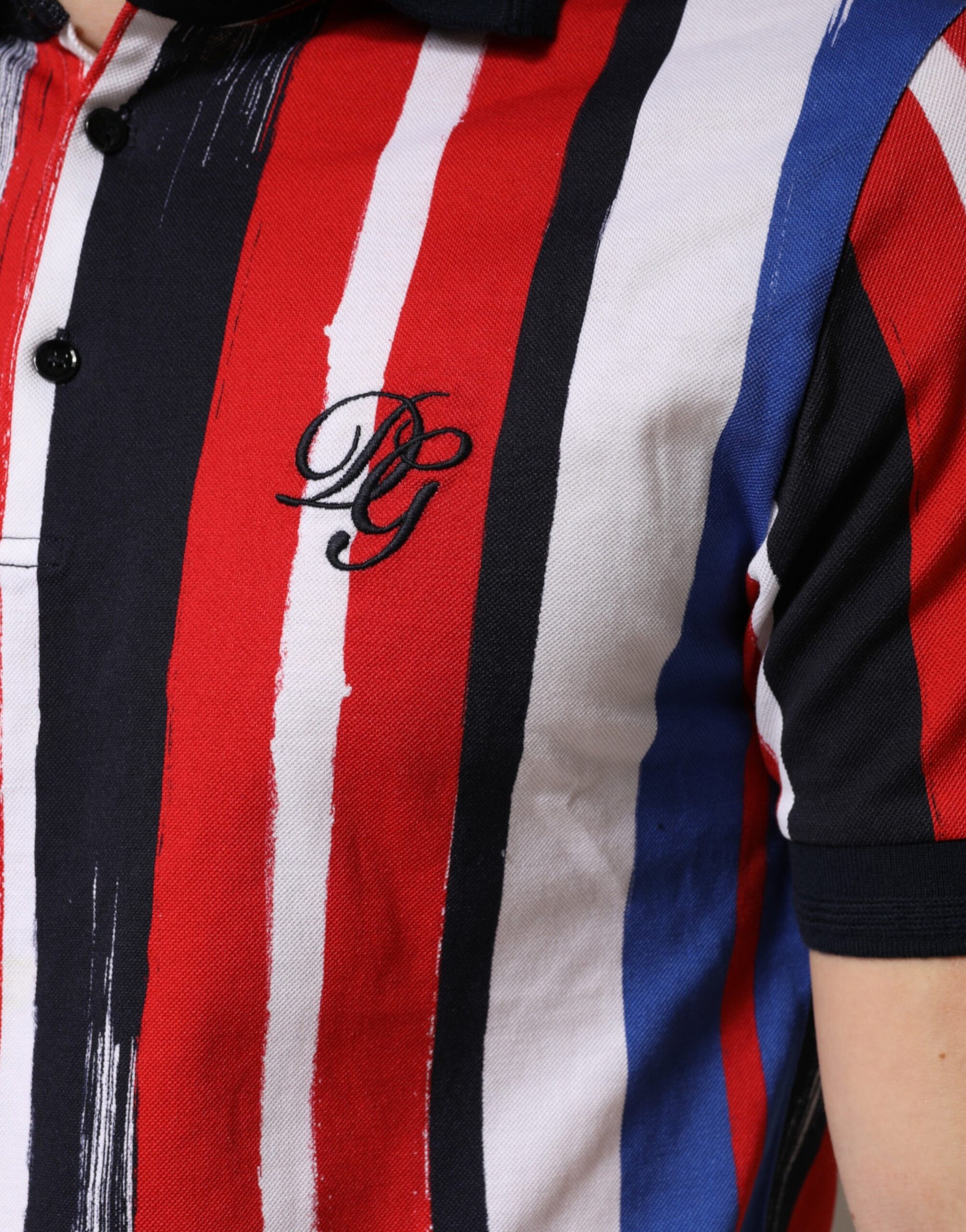 Multicolor Stripes Cotton Men Polo T-shirt