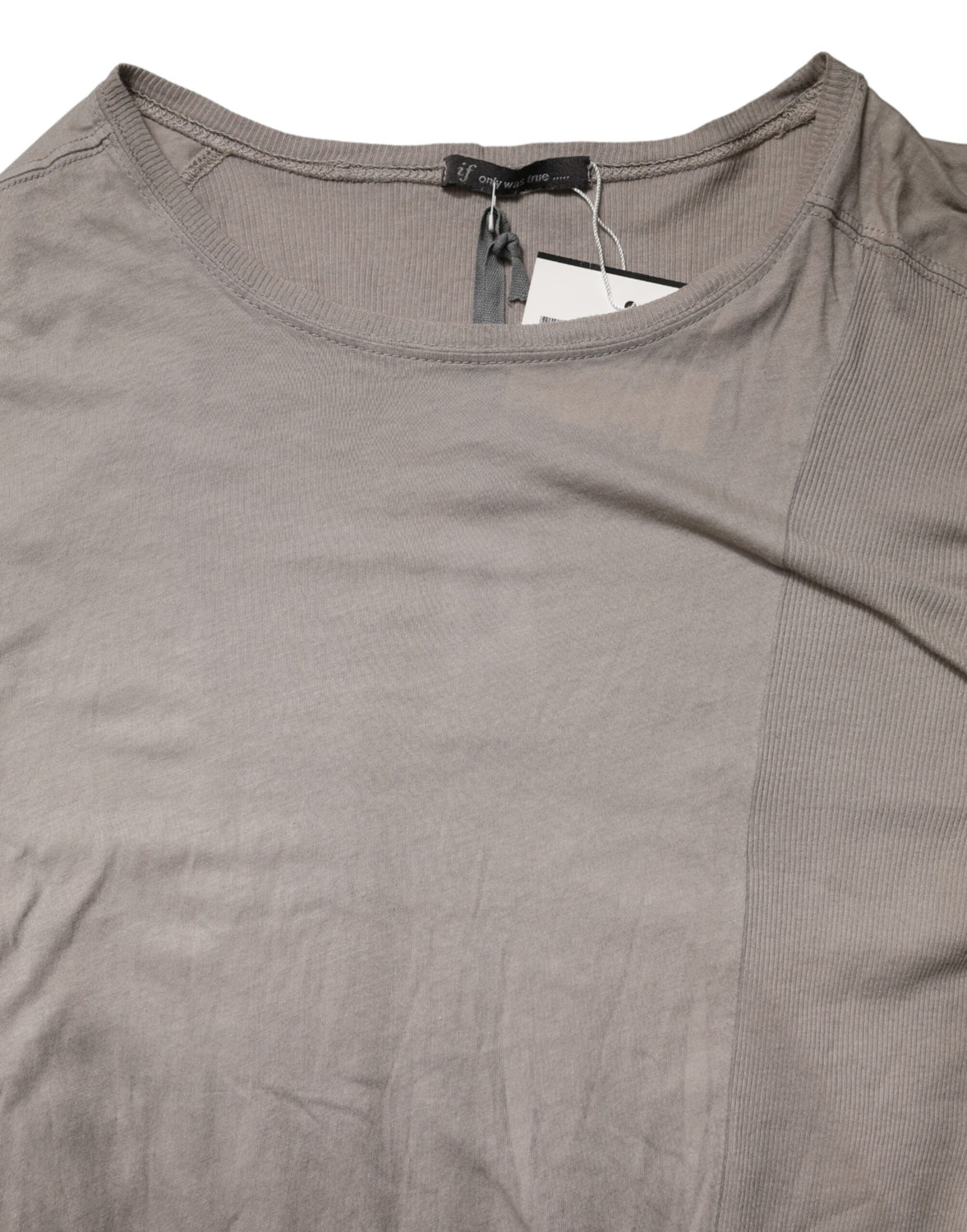 Gray Two Tone Cotton Round Neck Short Sleeves T-shirt