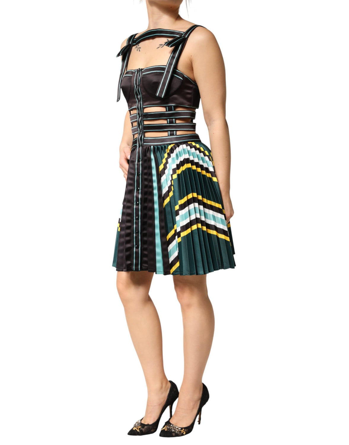 Multicolor Sleeveless A-line Dress