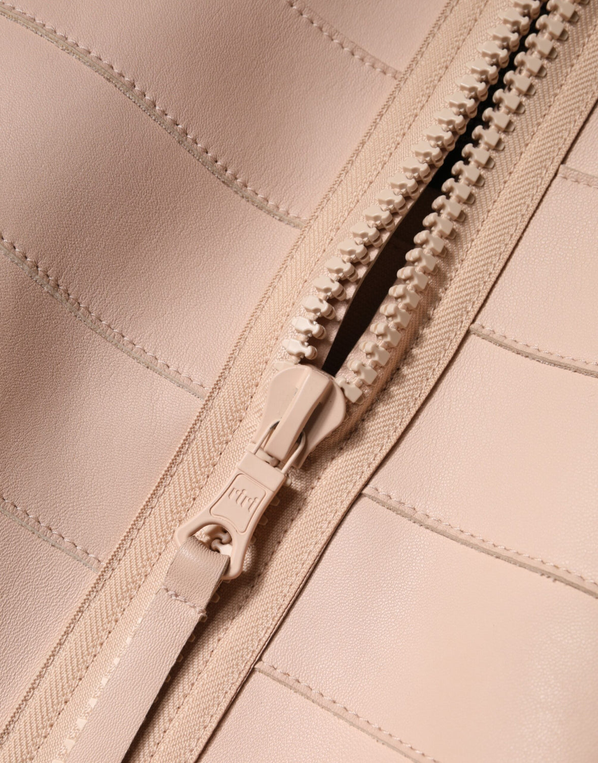 Beige Leather Short Sleeves Sheath Mini Dress