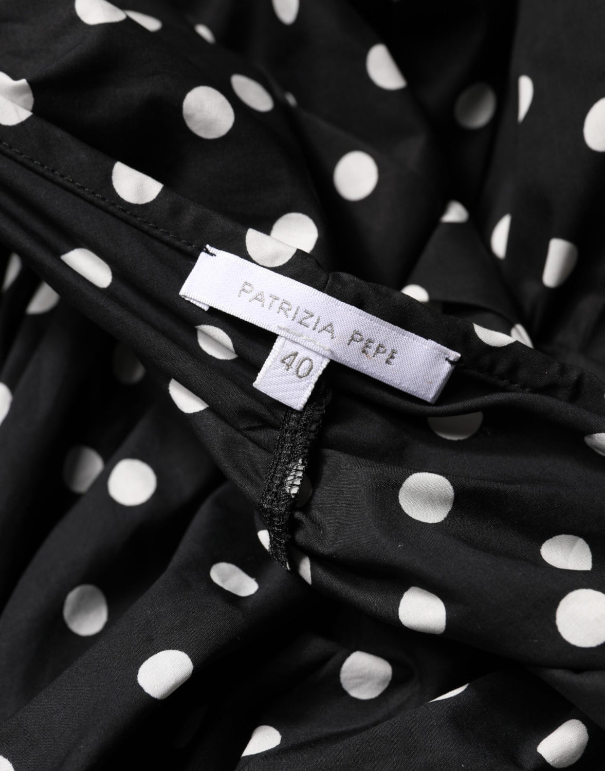 Black White Polka Dot Short Sleeves Mini Dress