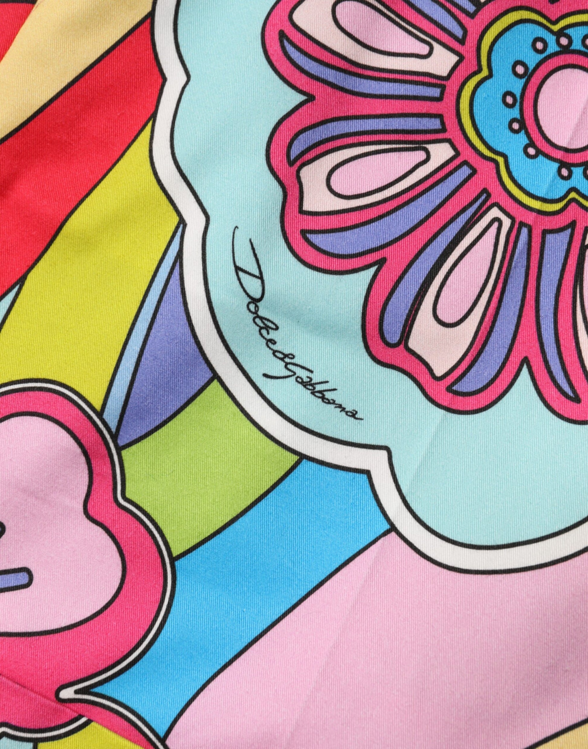 Multicolor Graphic High Waist Bermuda Shorts