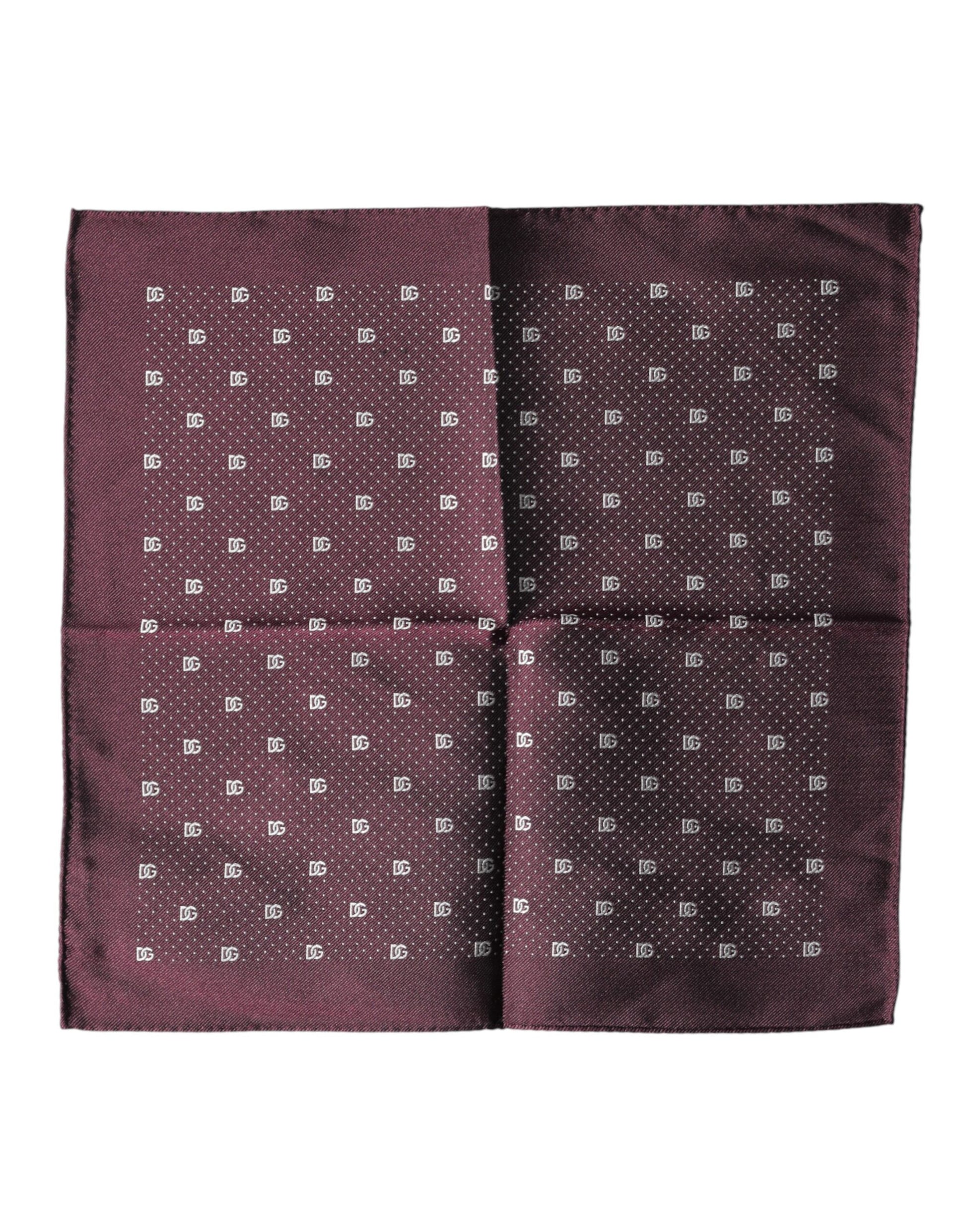 Maroon Logo Silk Square Handkerchief  Scarf
